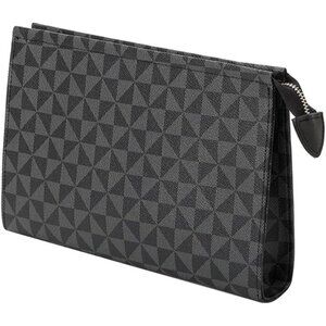 🆕Women Blue PU Vegan Leather Clutch Purse Large Capacity Formal Evening Bag